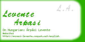 levente arpasi business card