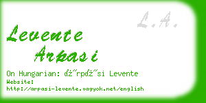 levente arpasi business card